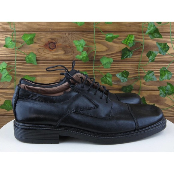 Franco‎ Fortini Sz 10.5 Medium Derby Oxfords Black Leather Men Lace Up Riviera main image 7